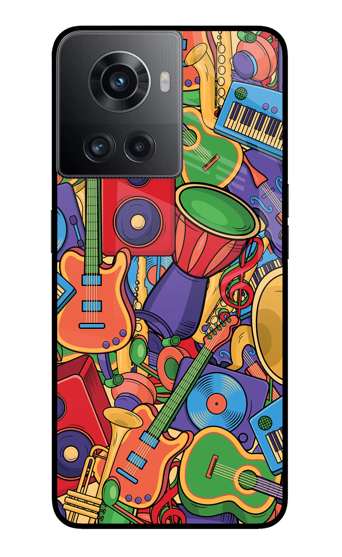 Music Instrument Doodle OnePlus 10R 5G Glass Case