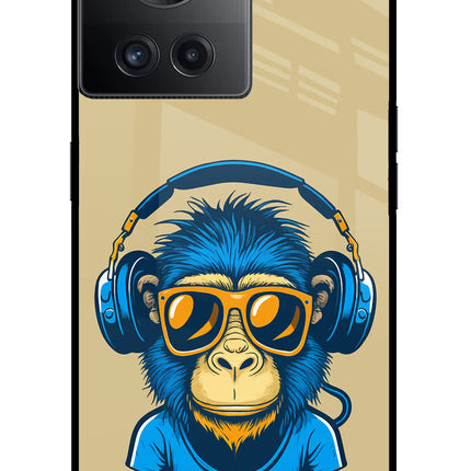 Monkey Headphone OnePlus 10R 5G Glass Case Back Cover by Casekaro