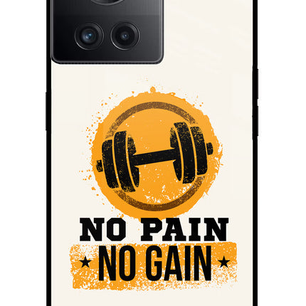 No Pain No Gain OnePlus 10R 5G Glass Case Back Cover by Casekaro