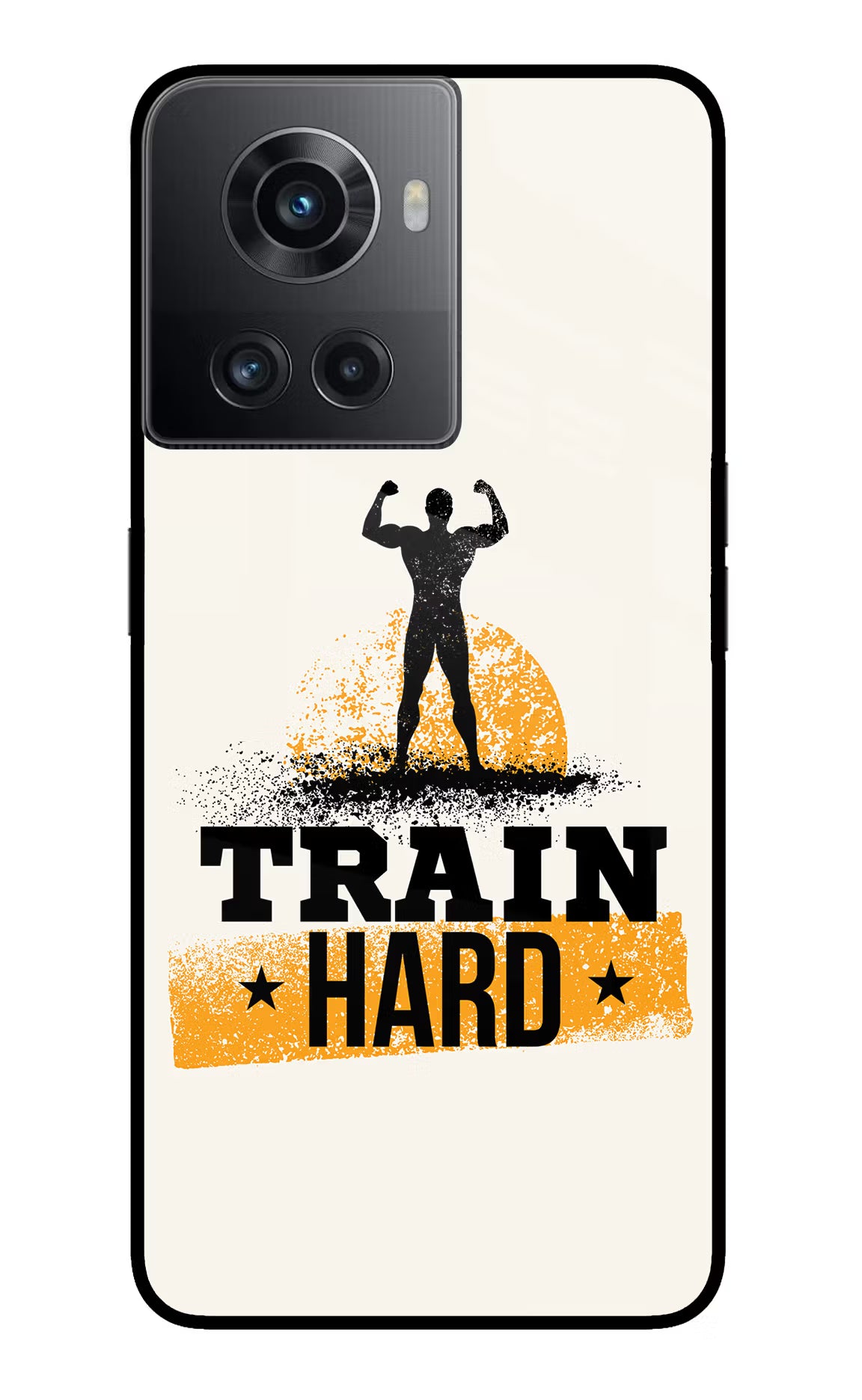 Train Hard OnePlus 10R 5G Glass Case Back Cover by Casekaro
