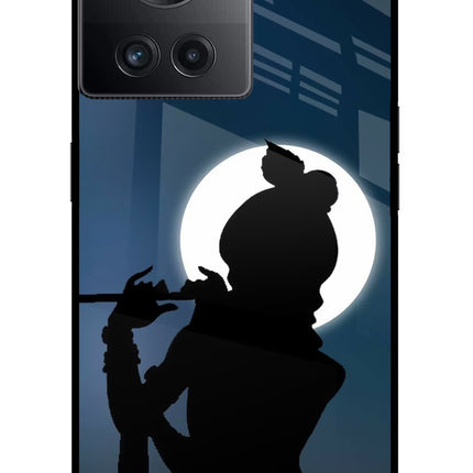 Shri Krishna Silhouette OnePlus 10R 5G Glass Case Back Cover by Casekaro
