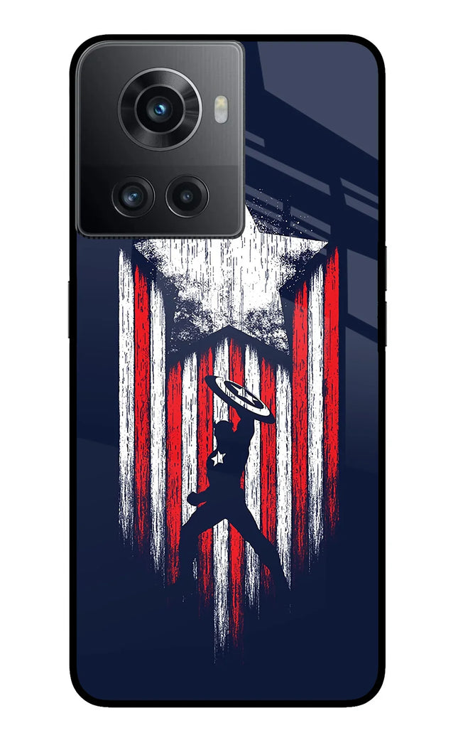 Captain America Marvel Art OnePlus 10R 5G Glass Case
