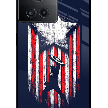 Captain America Marvel Art OnePlus 10R 5G Glass Case Back Cover by Casekaro