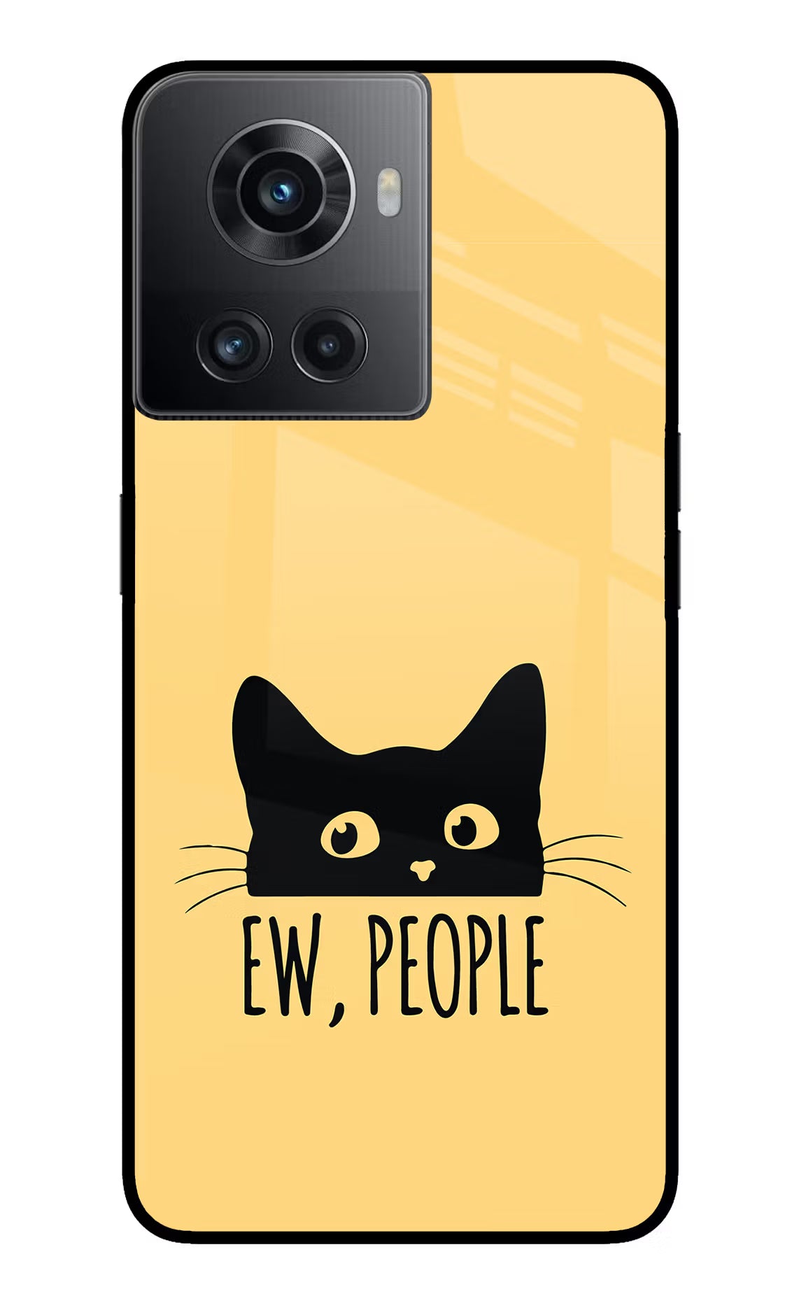 Ew People Catitude OnePlus 10R 5G Glass Case Back Cover by Casekaro