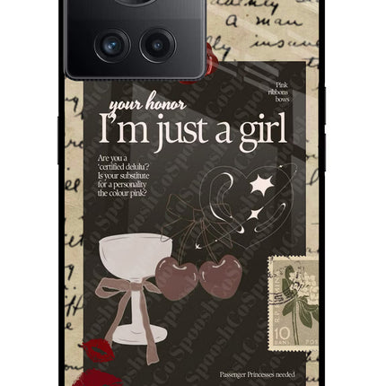 I am just a girl OnePlus 10R 5G Glass Case