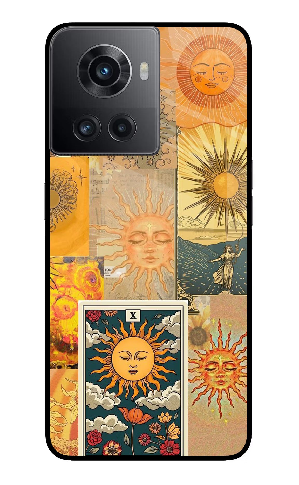 Sun OnePlus 10R 5G Glass Case Back Cover by Casekaro