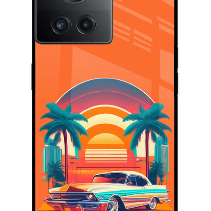 Palm Drive 80s OnePlus 10R 5G Glass Case