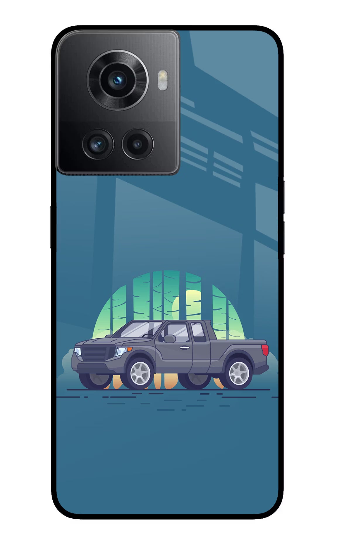 Retro Garage Vibe OnePlus 10R 5G Glass Case Back Cover by Casekaro