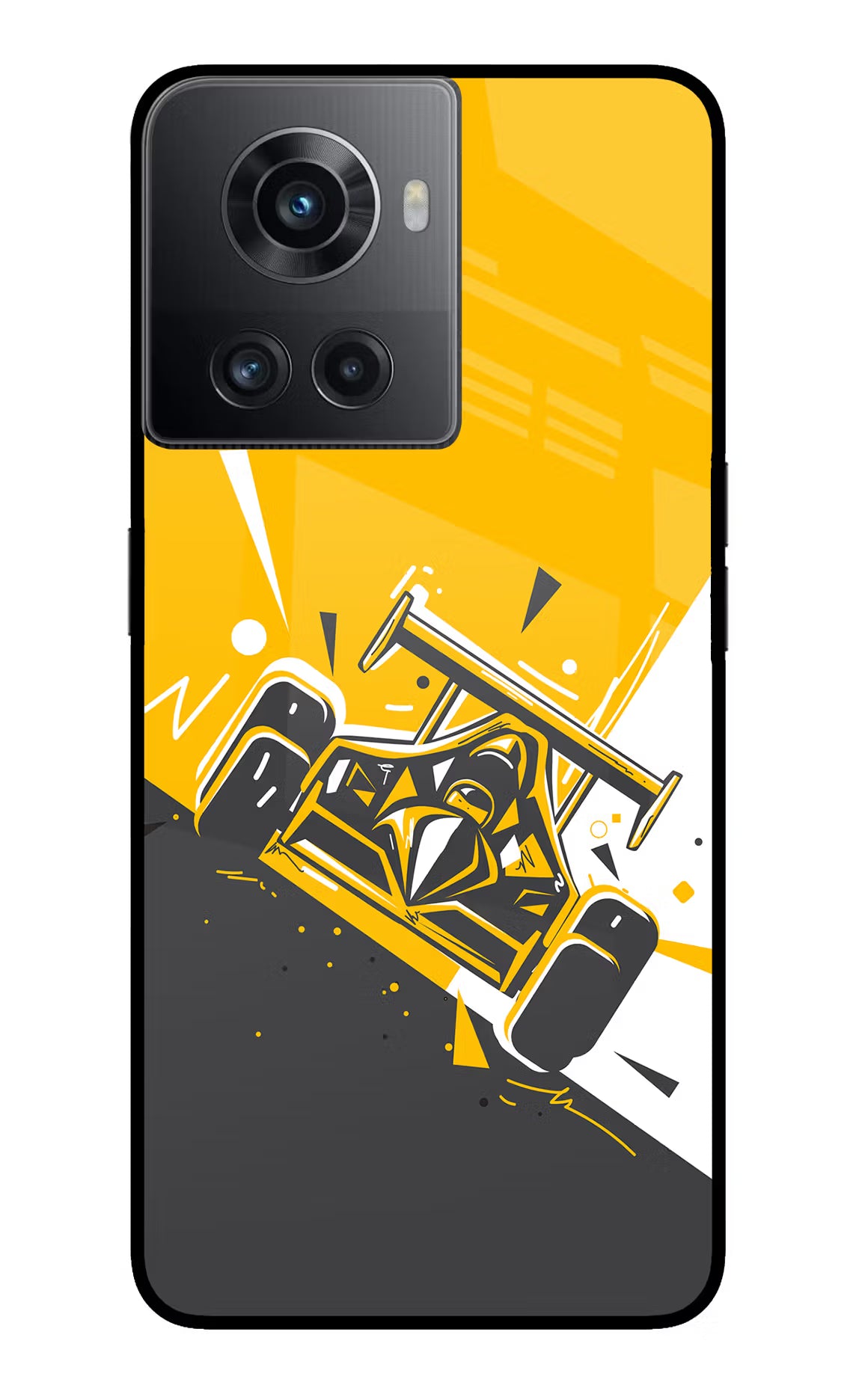 Track King OnePlus 10R 5G Glass Case Back Cover by Casekaro