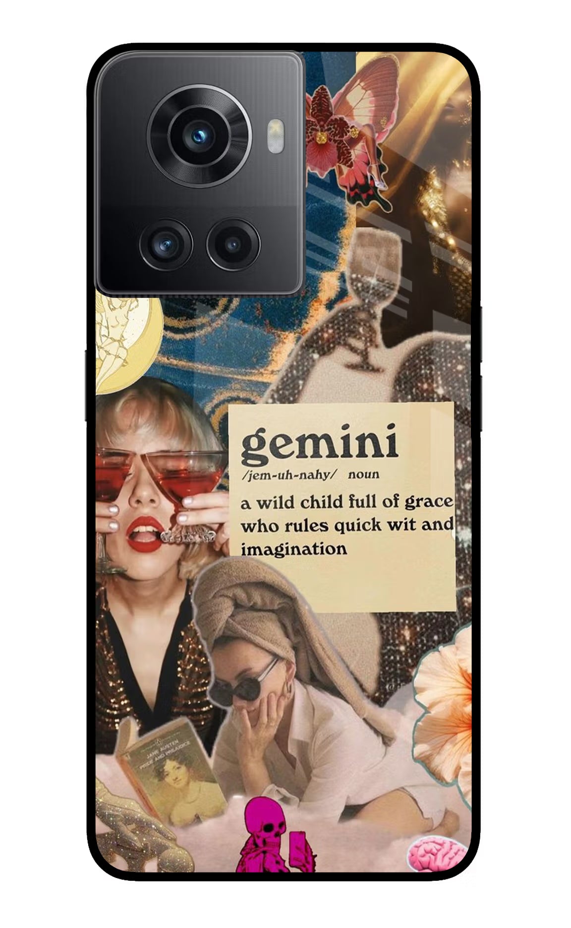 Gemini Zodiac OnePlus 10R 5G Glass Case Back Cover by Casekaro