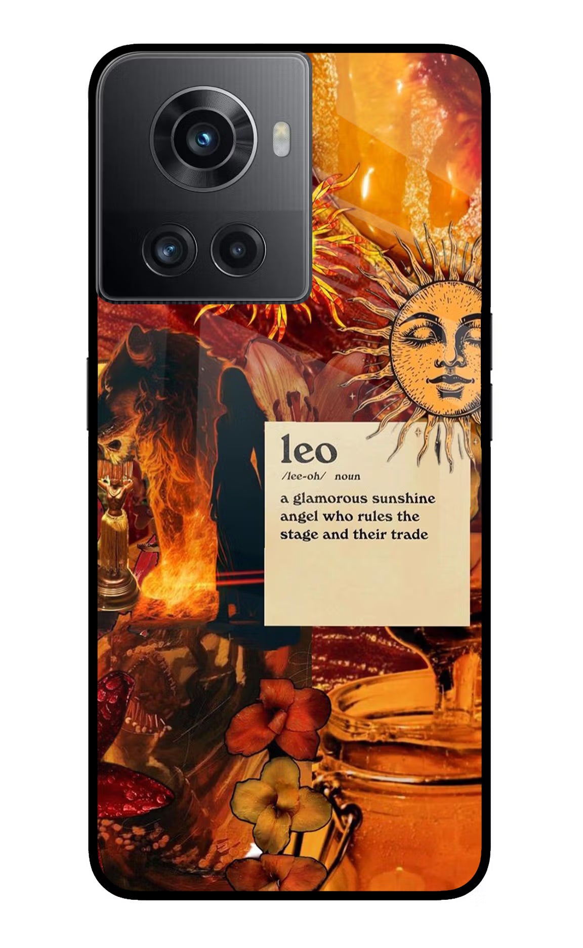 Leo Zodiac OnePlus 10R 5G Glass Case Back Cover by Casekaro