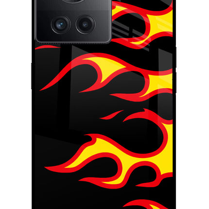 Side Sweep Flames OnePlus 10R 5G Glass Case