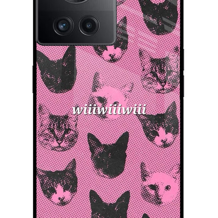 Pink Cats OnePlus 10R 5G Glass Case