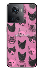 Pink Cats OnePlus 10R 5G Glass Case