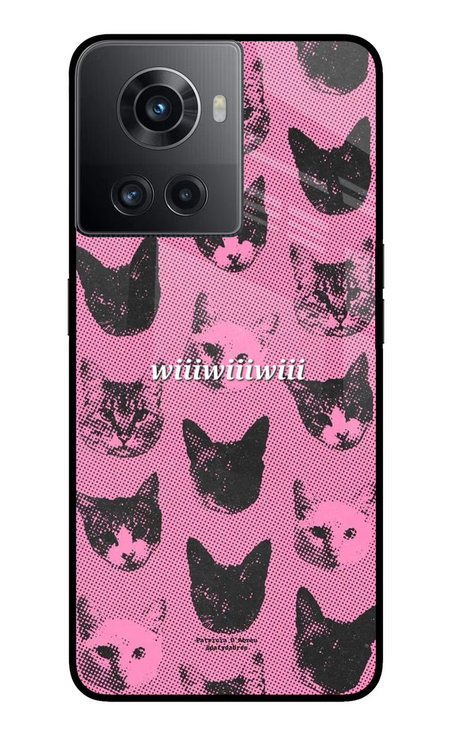 Pink Cats OnePlus 10R 5G Glass Case