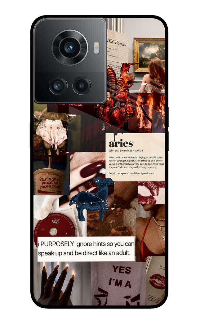 Zodiac Aries OnePlus 10R 5G Glass Case