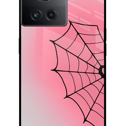 Pink Web OnePlus 10R 5G Glass Case Back Cover by Casekaro