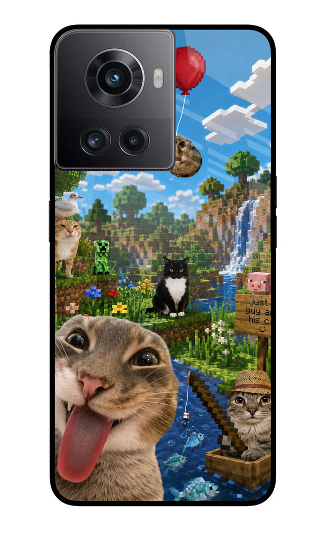 Minecraft Cat Chaos OnePlus 10R 5G Glass Case