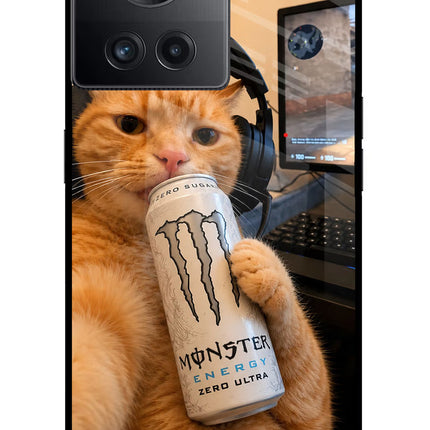 Gamer Cat Energy OnePlus 10R 5G Glass Case