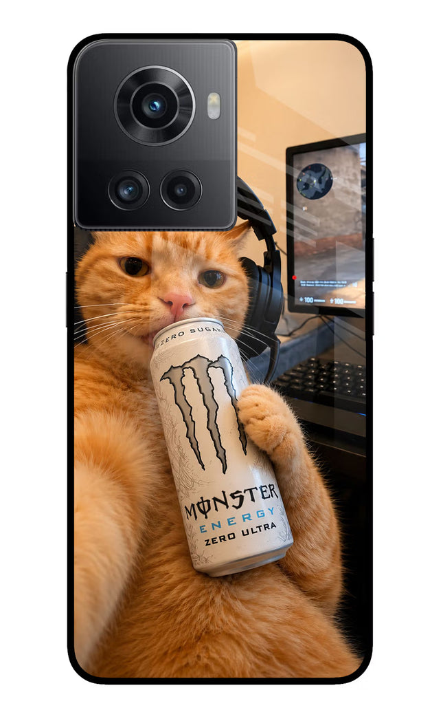 Gamer Cat Energy OnePlus 10R 5G Glass Case