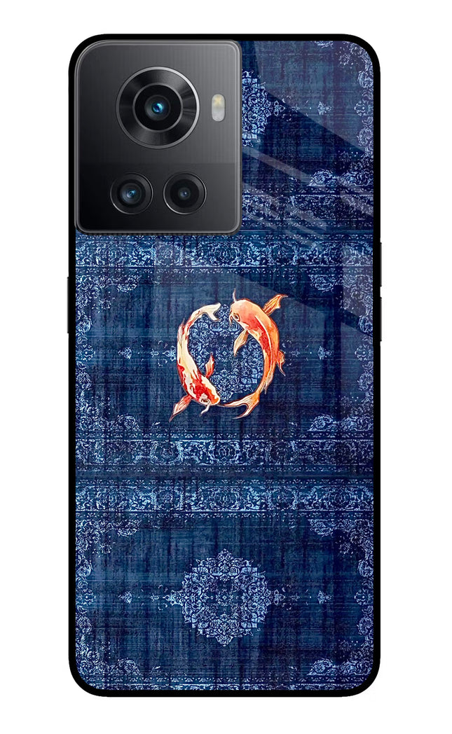 Koi Blue OnePlus 10R 5G Glass Case