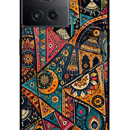 Folk Print OnePlus 10R 5G Glass Case