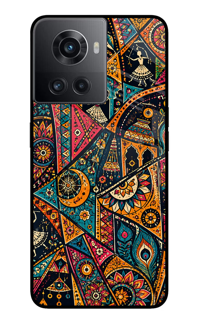 Folk Print OnePlus 10R 5G Glass Case