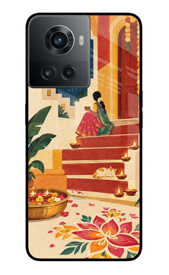 Diwali Rangoli OnePlus 10R 5G Glass Case