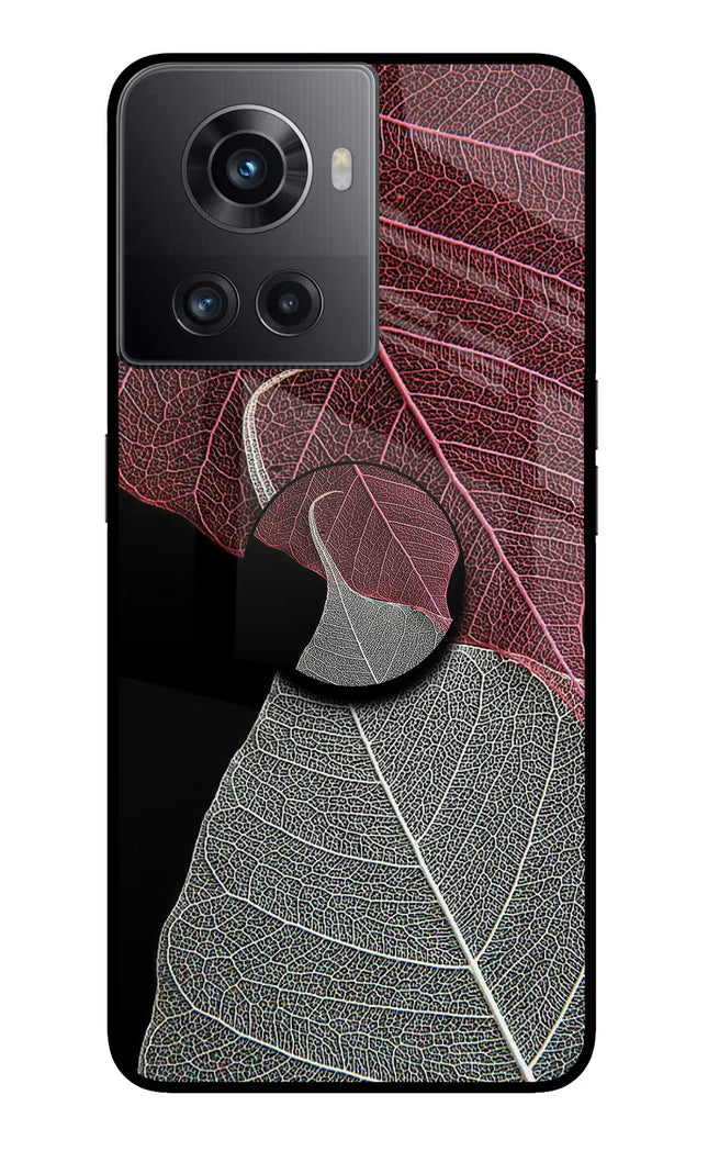 Leaf Pattern OnePlus 10R 5G Glass Case
