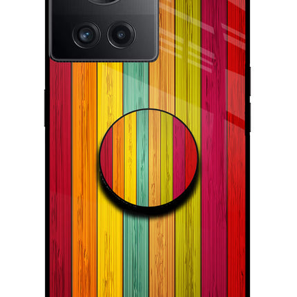 Multicolor Wooden OnePlus 10R 5G Pop Case by Casekaro