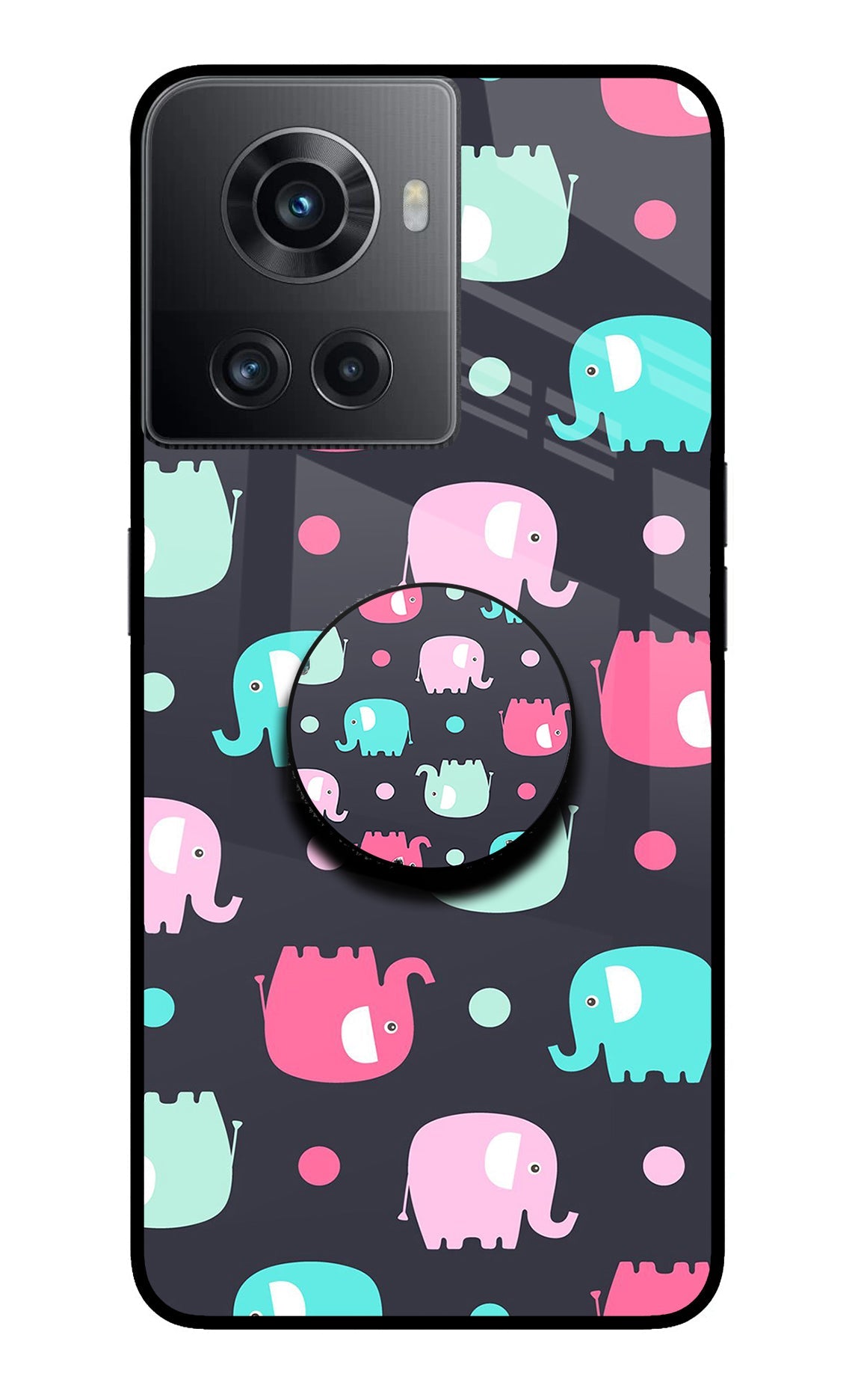 Baby Elephants OnePlus 10R 5G Glass Case