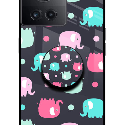 Baby Elephants OnePlus 10R 5G Glass Case