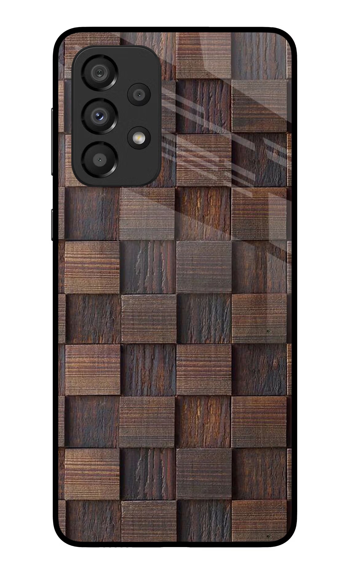 Wooden Cube Design Samsung A33 5G Glass Case Back Cover by Casekaro