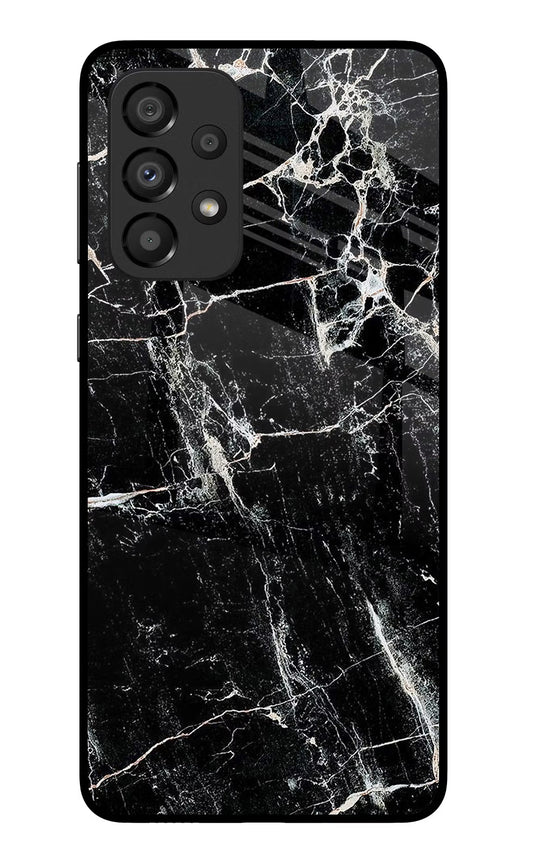 Black Marble Texture Samsung A33 5G Glass Case