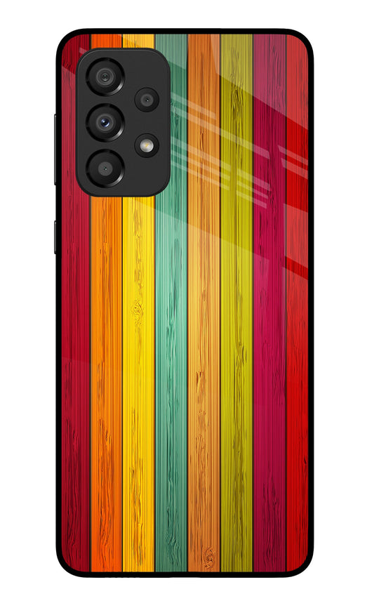 Multicolor Wooden Samsung A33 5G Glass Case