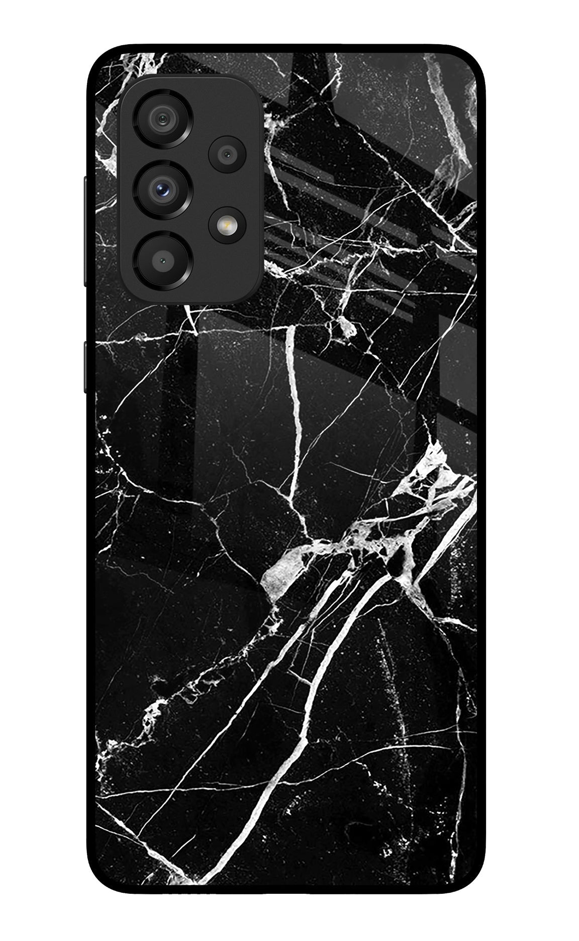 Black Marble Pattern Samsung A33 5G Glass Case