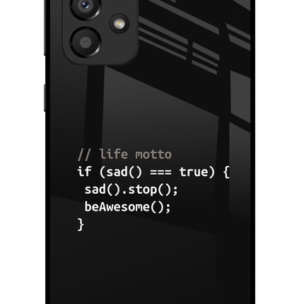 Life Motto Code Samsung A33 5G Glass Case