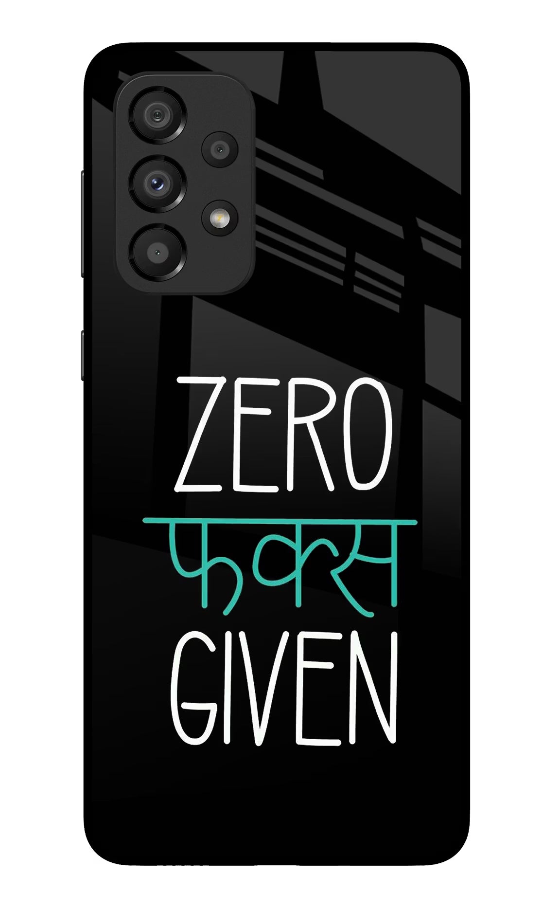 Zero Fucks Given Samsung A33 5G Glass Case Back Cover by Casekaro