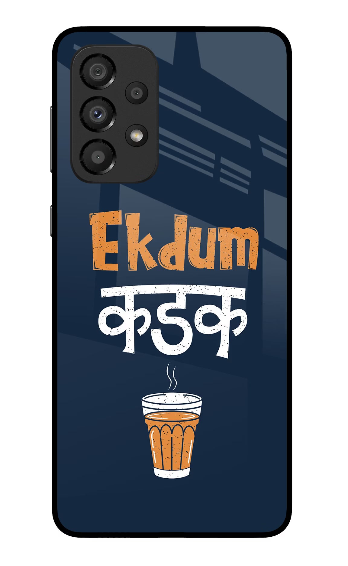 Ekdum Kadak Chai Samsung A33 5G Glass Case Back Cover by Casekaro
