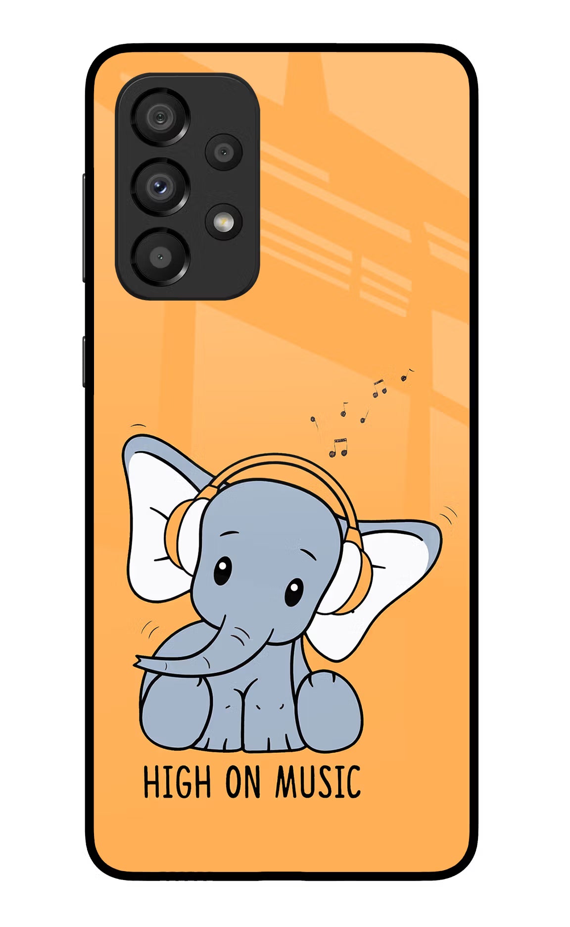 High On Music Samsung A33 5G Glass Case Back Cover by Casekaro
