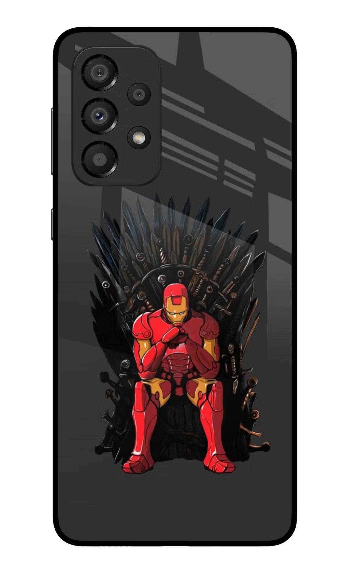 Ironman Throne Samsung A33 5G Glass Case Back Cover by Casekaro