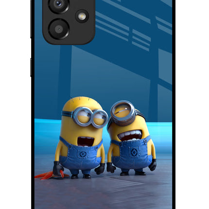 Minion Laughing Samsung A33 5G Glass Case Back Cover by Casekaro