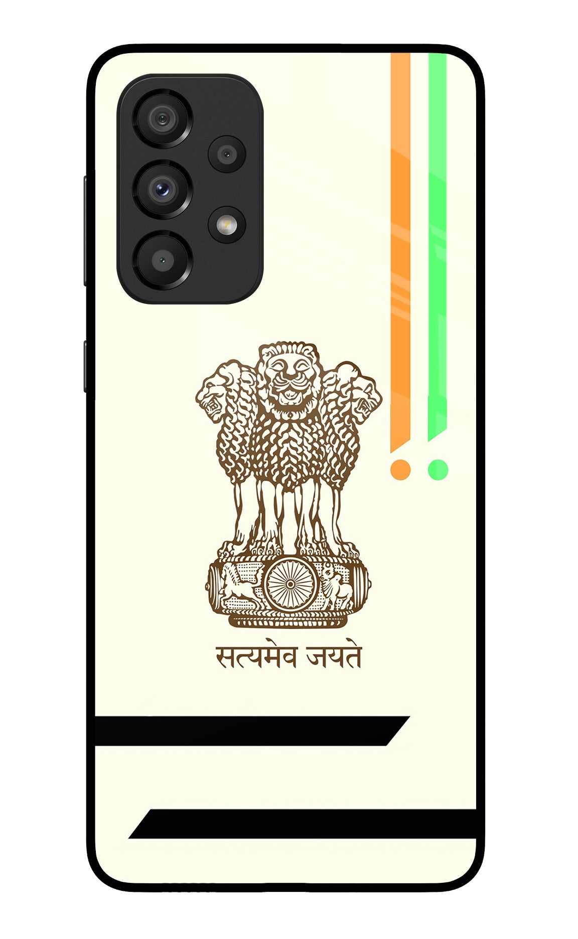 Satyamev Jayate Brown Logo Samsung A33 5G Glass Case