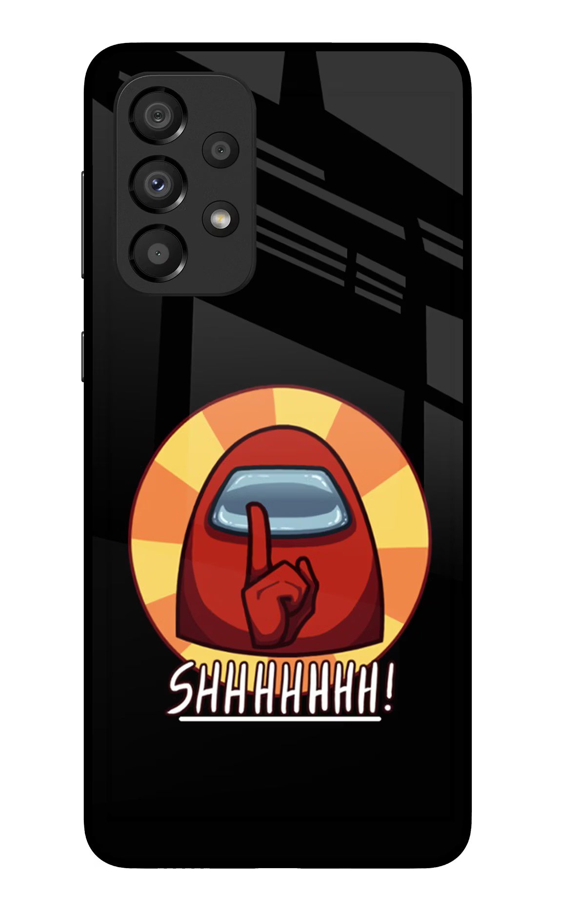 Among Us Shhh! Samsung A33 5G Glass Case Back Cover by Casekaro