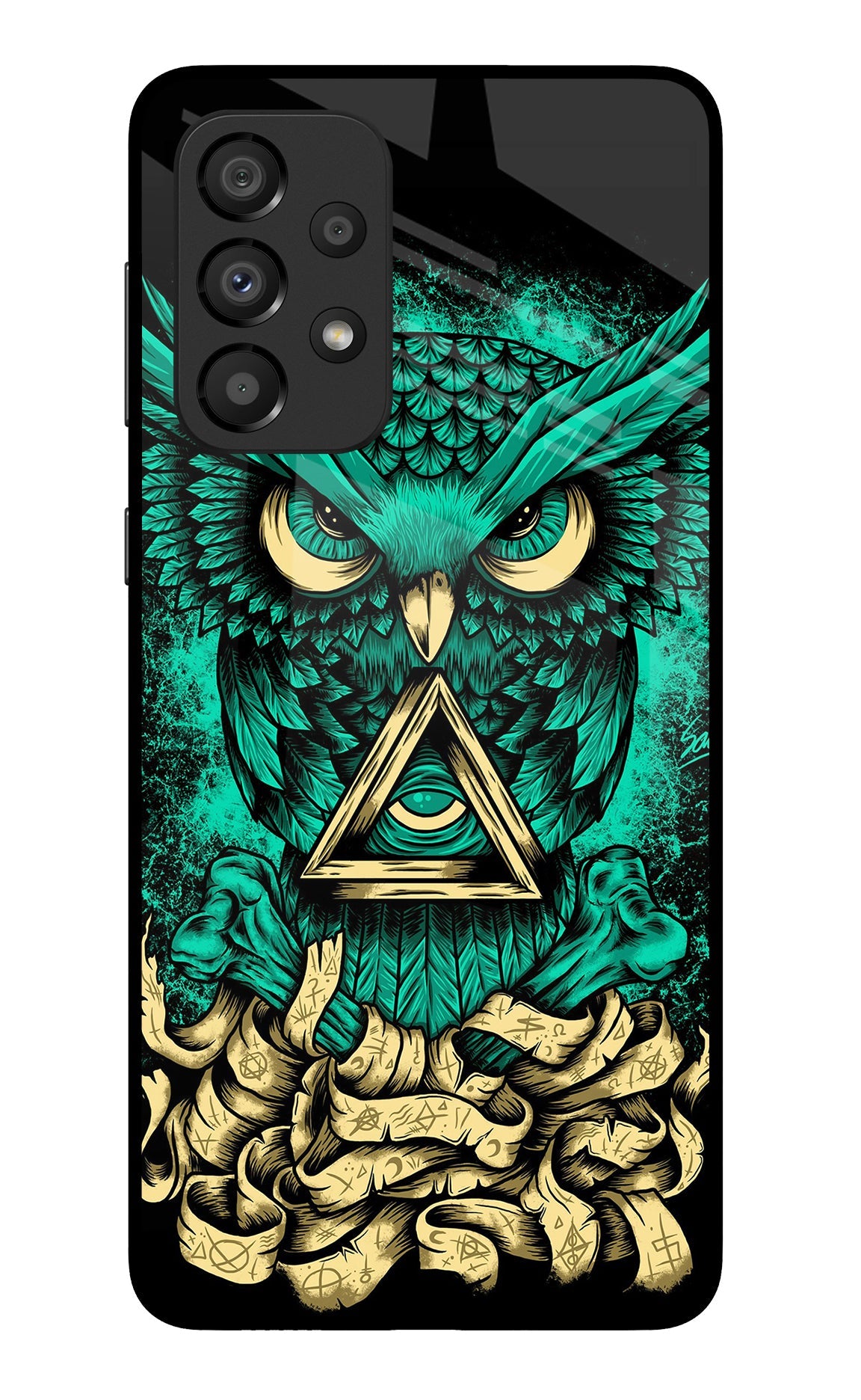Green Owl Samsung A33 5G Glass Case