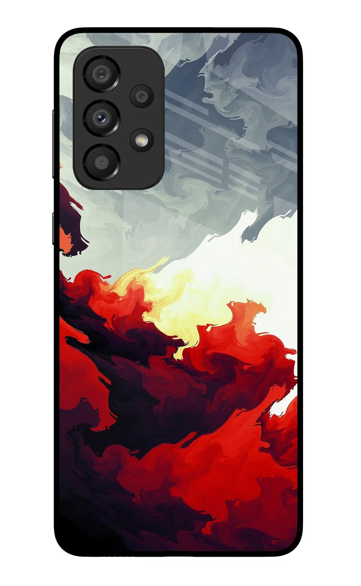 Fire Cloud Samsung A33 5G Glass Case Back Cover by Casekaro
