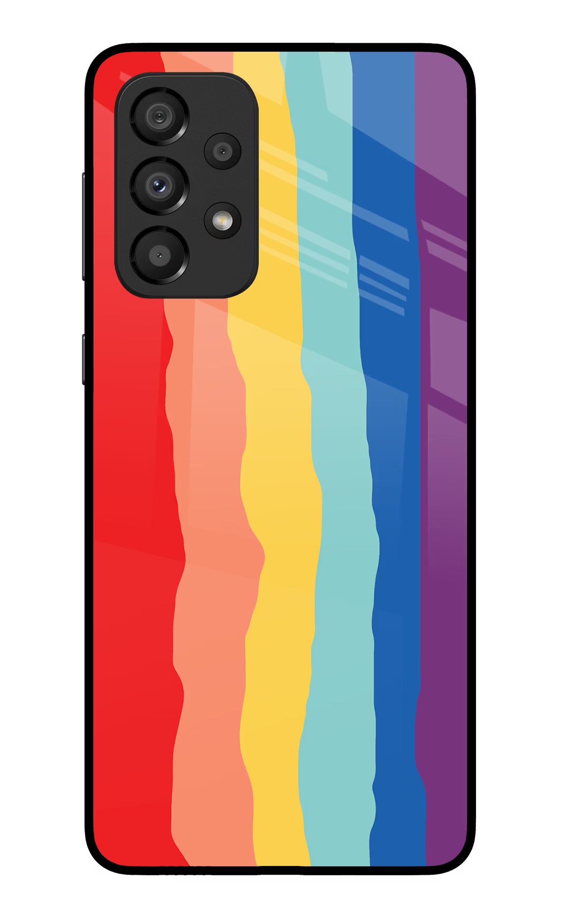 Rainbow Samsung A33 5G Glass Case Back Cover by Casekaro
