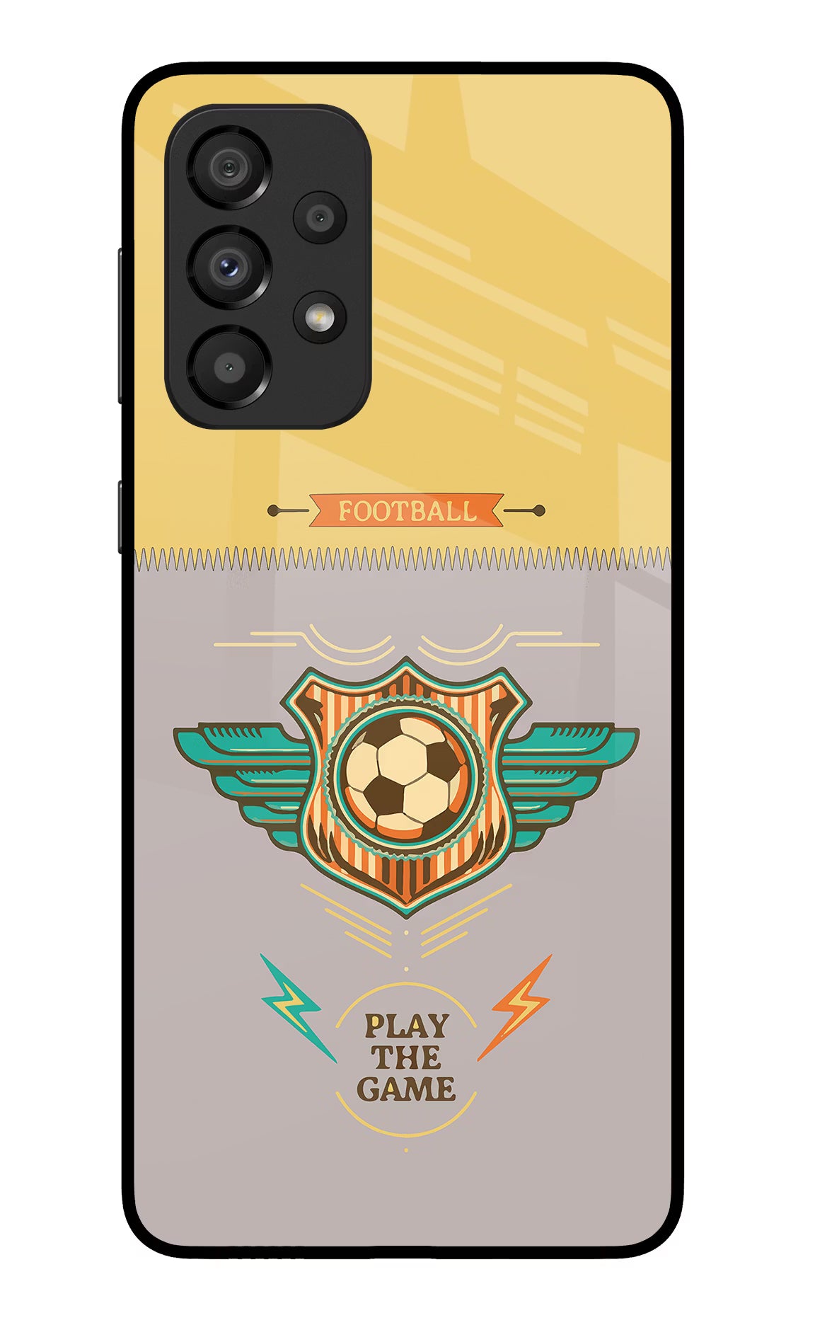 Football Samsung A33 5G Glass Case Back Cover by Casekaro