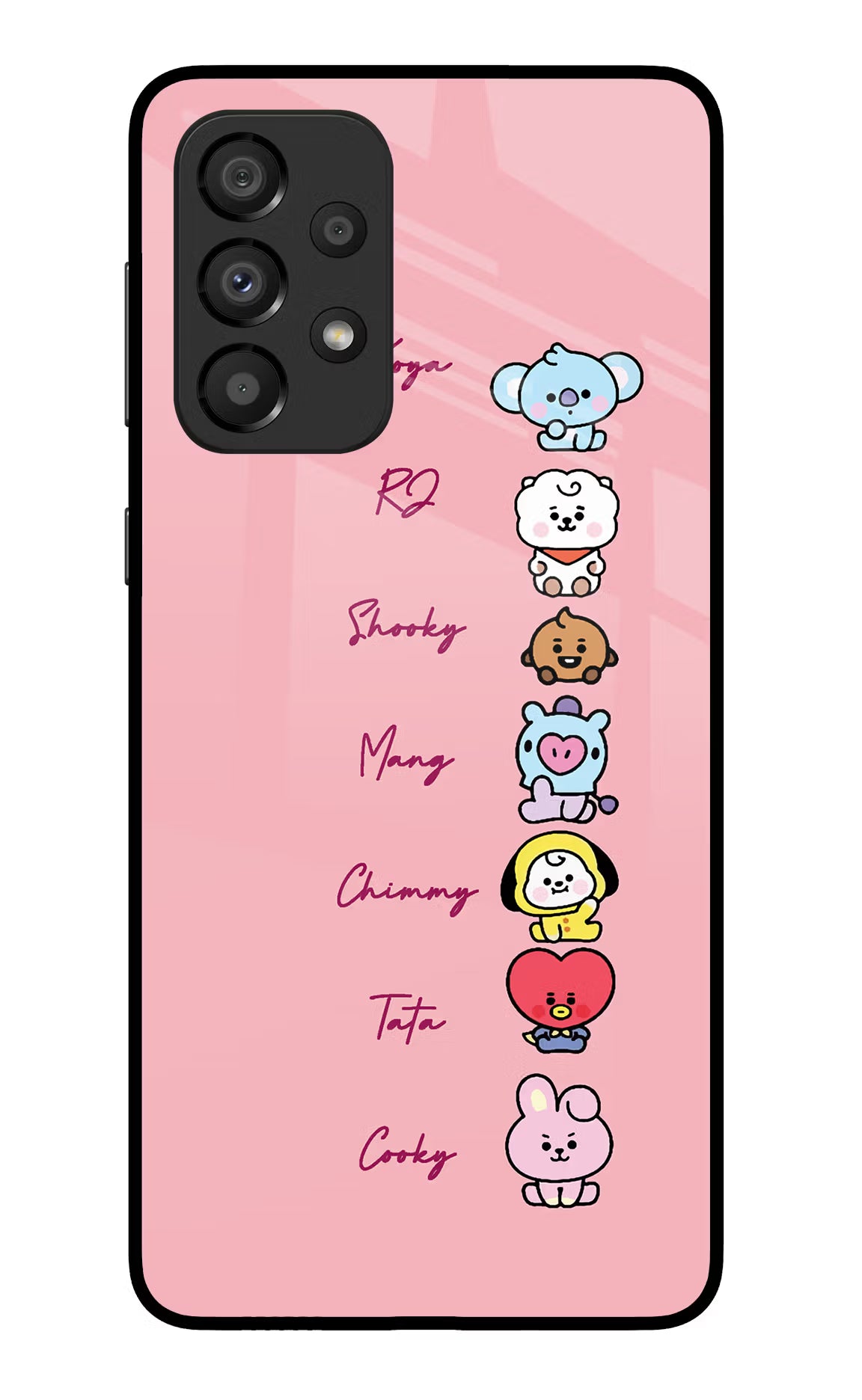 BTS names Samsung A33 5G Glass Case Back Cover by Casekaro
