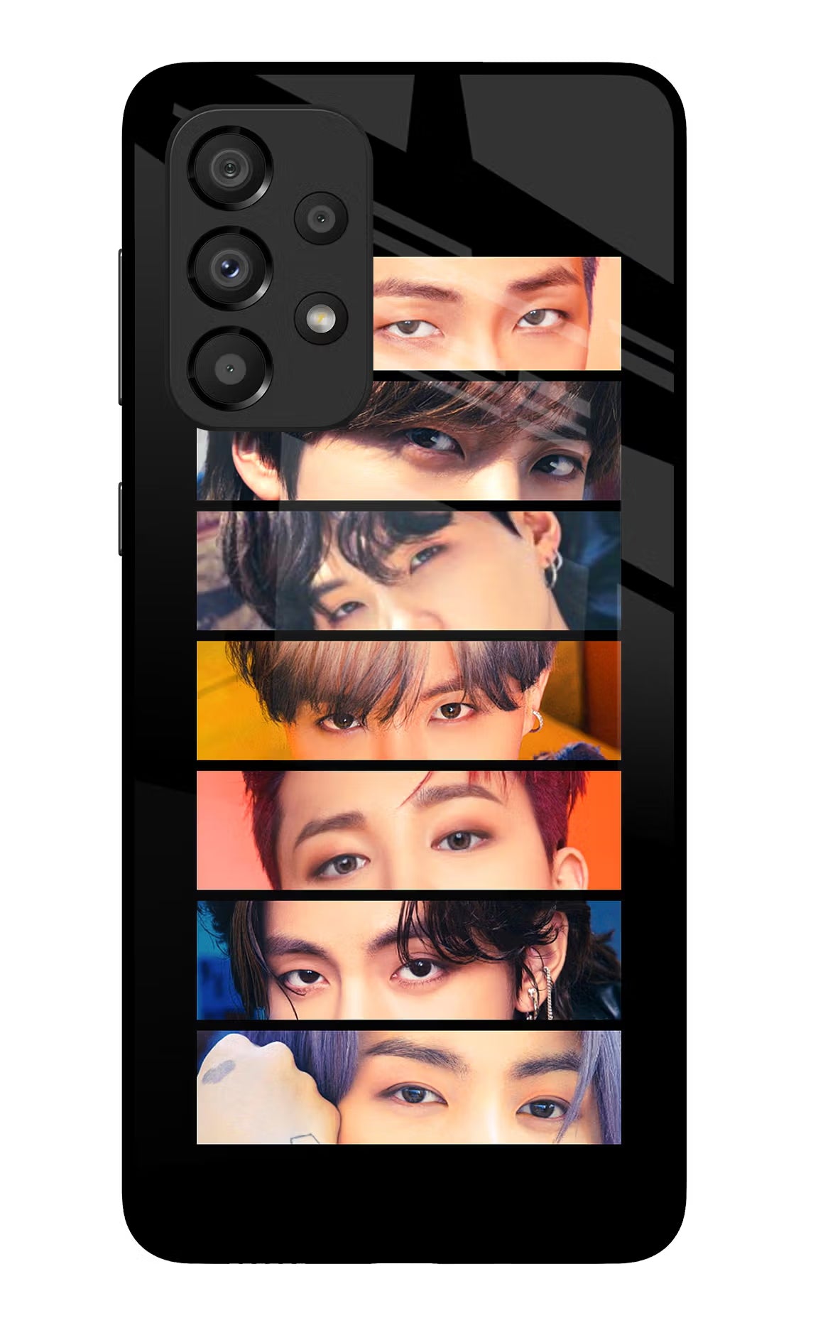 BTS Eyes Samsung A33 5G Glass Case Back Cover by Casekaro